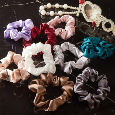 China Girls Fashion Multicolor 100% Silk Hair Tie 4CM Girls Hair Tie High Quality Hair Accessories 19mm for sale