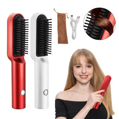 China Hot Cordless Hotel Straightener Hair Comb Sweep Electric Hair Straightener Passionate Comb For Women for sale