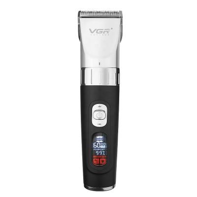 China Professional Electric Hair Clipper Trimmer Hotel VGR LCD Display Rechargeable Hair Cutter Machine for sale