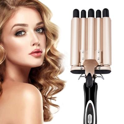 China Popular Latest Good Quality Swivel Tie 5 Barrels Automatic Curling Mimi Roller Barrel Iron Hair Curler Heatless Hair Curlers for sale