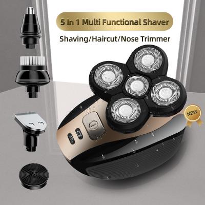 China Triple Blade Electric Waterproof Shaver For Men's Bald Shaver 5 In 1 Electric Shaver Kit Cordless Hair Clipper for sale