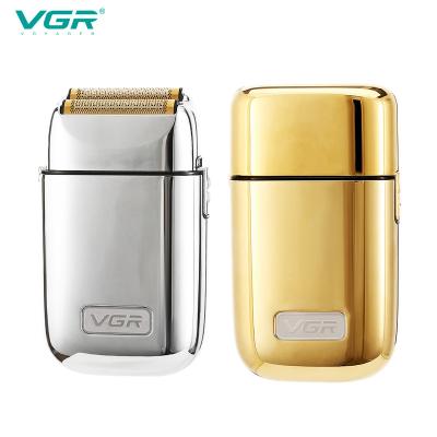 China Full Metal Five Blade Beard Trimmer Shaver Vgr Electric Razor Golden Men Shaver Shaving Electric Thrust 398 for sale