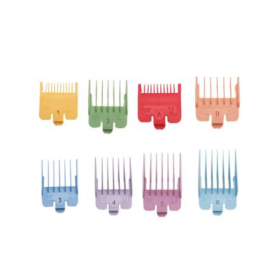 China Package 8PCS Whosale Multi Color Home Clipper Comb Professional Detachable Clipper Guide Cutting Comb for sale