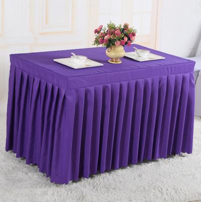 China Banquet disposable tablecloth exhibition table cover conference table set monochrome table skirt for sale