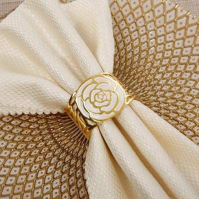 China Hotel Wedding Napkin Ring Metal Stocked Five Star Napkin Ring For Towels for sale