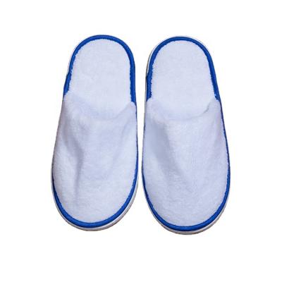 China Closed Toe Sole Townzi Wholesale High Quality Cotton Blue Color Anti-skid Toe Guestroom Luxury Hotel Slippers for sale