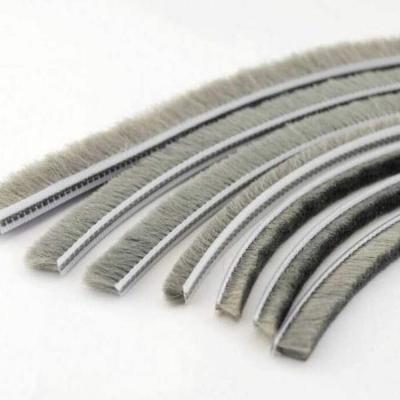 China Wool Aluminum Hot Melt Pile Garage Door Window Glide Strip Weatherstrip Weatherseal Strip Weatherstrip Aluminum Seal Strip for sale