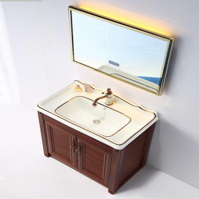 China New Home Furniture Good Quality Fashion Design Solid Wood Chinese Style Modern Bathroom Cabinets for sale