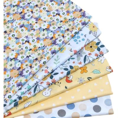 China Twill Breathable Yellow Cotton Flower Sewing Fabric Making Handmade Bedding Baby Quilt Blanket Skirt Lining Fabric for sale