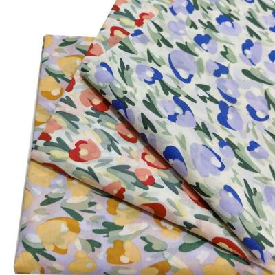 China Breathable Cotton Printing Soft Lightweight Women And Children'S Tulip Flower Sewing Fabric Home Clothing Cloh Making for sale