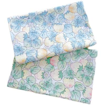 China Strawberry cotton breathable cool twill printed fabric, simple decoration quilt cover bed linen clothes tablecloth for sale