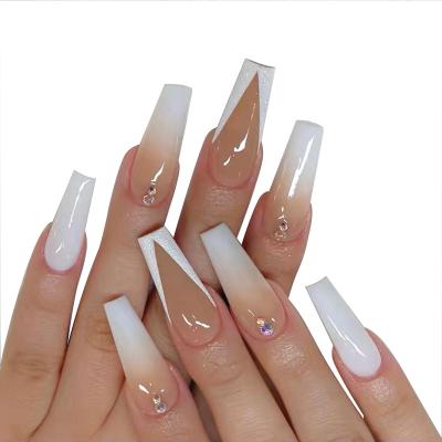 China Easy Apply Nails Christmas Halloween Hot Selling Removable Long Press On Nails For Christmas Girls Full Cover Nailart for sale