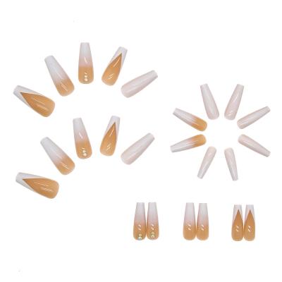 China Easy Apply Wholesale Hot Selling Single Wear Nail Flower Patch French Nail for sale