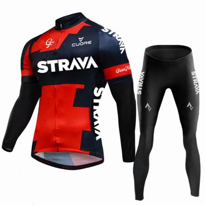 China 2022 Bicycle Breathable Breathable Suit Clothing Long Sleeve Cycling Cycling Tank Tops Set For Men for sale