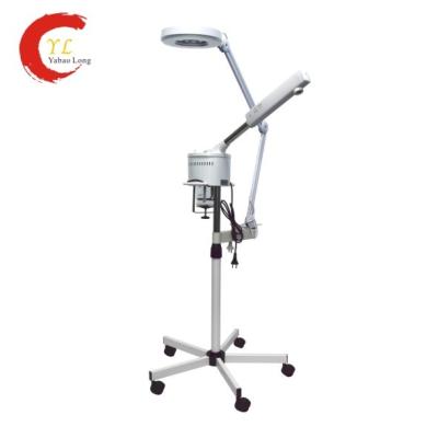 China Plastic/metal frame two in one beauty salon jet face steamer plus cold light magnifier beauty equipment for sale