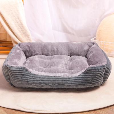 China Universal Pet Bed Super Soft Corduroy Soft Four Season Luxury Dog Sofa Breathable Pet Bed for sale