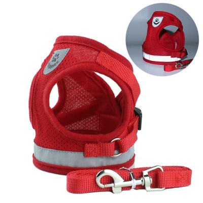 China Reflective Type Pet Leash Collars Pet Chest Harness X Reflective Nylon Vest Leash Type for sale