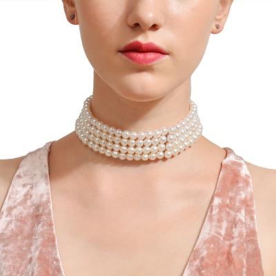 China Environmentally Friendly Popular Multilayer Pearl Necklace Fashion Jewelry Fashion Necklace Handmade Necklace Women for sale