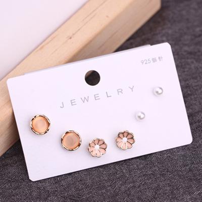 China New environmental friendly silver needle S925 women's suit earrings three pairs of simple elegant and cute earrings for sale