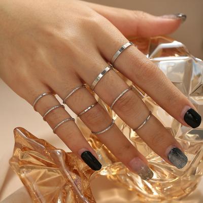 China European and American fashion simple women's new and personalized ten-piece gold-plated Ring Set Joint Ring Index finger rings jewelry for sale