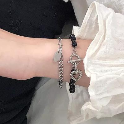 China Fashionable punk women's simple love style charm bracelet retro and cold style bracelet for sale