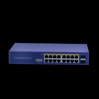 China POE ACORID Full Gigabit With Uplink 150W 18 Port Fiber Optic 19 Inch Gigabit PoE Switch For IP Camera for sale