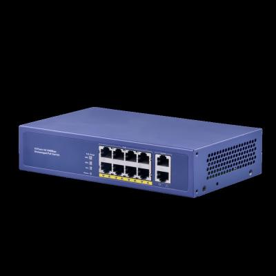 China Port POE VLAN Support Gigabit Uplink 96W 10 PoE Network Switch CCTV for sale