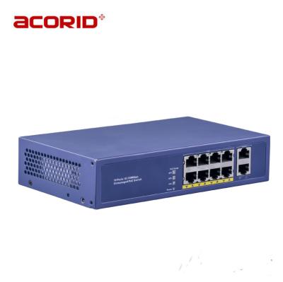 China POE Promoted Port Unmanaged Gigabit Uplink 96W 10 PoE Network Switch IP Camera for sale