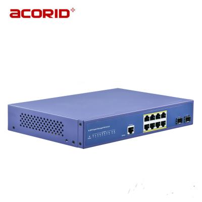 China Cost Effective LACP Full Gigabit With SFP Port Uplink 150W 10 L2 Managed PoE Switch For IP Camera for sale