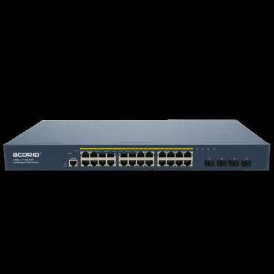 China LACP ACORID 10G Port 450W 28 L3 Fiber Optic Uplink Managed PoE Core Switch IP Camera for sale