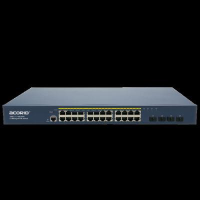 China LACP Stable Performance 10G Fiber Optic Uplink 450W 28 Port L3 Managed PoE Data Center Center Contact For CCTV for sale