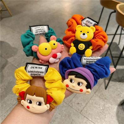 China Cute Flower Adult Female Head Rope Kids Head Rope Hair Accessories Korean Cartoon Hair Accessories Korean Cartoon Face Hair Circle Girl Smile Leather Band for sale