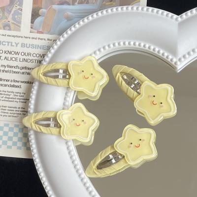 China 2022 new Insti hair accessories hairpin hairpin girl sausage milk star milk bag simple yellow oval cloth clip star cute children's hairpins for sale