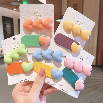 China New Japanese and Korean Hair Accessories Cute Star Love Hairpin Bangs Jewelry Candy Color Headdress Clip Hair Dress Set for Girls for sale