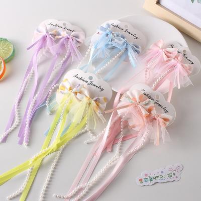 China 2022 New Children's Hair Accessories Hair Accessories 2022 Children's Hair Accessories Girls Hair Braid Hairpin Girls Hair Braid Headdress Pearl Tassel Clip Tassel Antique Hanfu Hairpin for sale