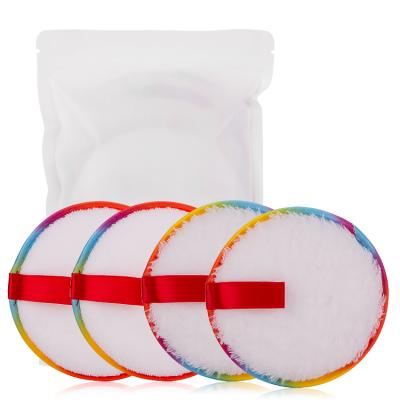 China New Facial Remover Match Fleece Colored Locked Edge Makeup Gum Pad Private Label Heart Makeup Pads And Konjac Sponge for sale