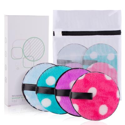 China Facial Makeup Remover Fleece Remover Pad Organic Double Sided Cosmetic Bamboo Make Up Remover Pads for sale