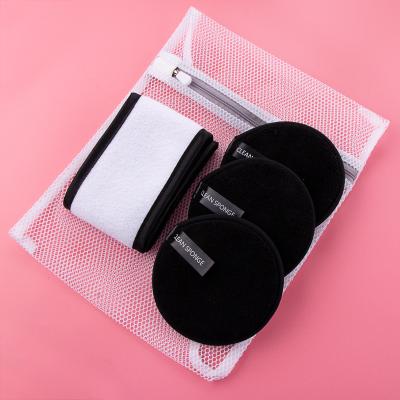 China New Design Lip Washable Reusable Organic Microfiber Rpet Makeup Remover Pad for sale