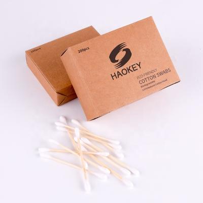 China Adult Eco Friendly Cotton Buds Box 100pcs Cotton Bamboo Buds With Private Label for sale