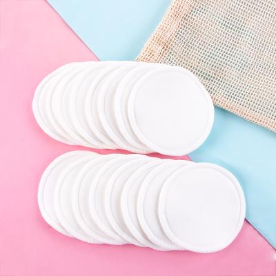 China Fashion/2021 Simple Hot Selling 16pcs/Set 80%bamboo 20% Cotton Reusable White Bamboo Cotton Pads With Cotton Net Bag for sale