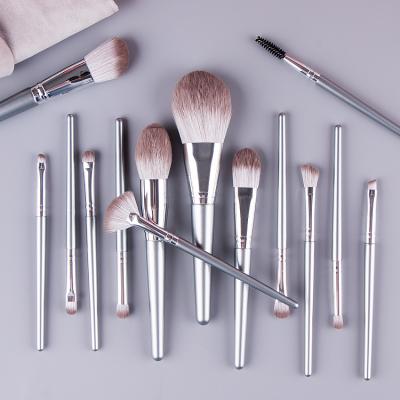 China Angular Blush Logo Foundation Brush 10pcs Custom Makeup Private Label Brush Set for sale