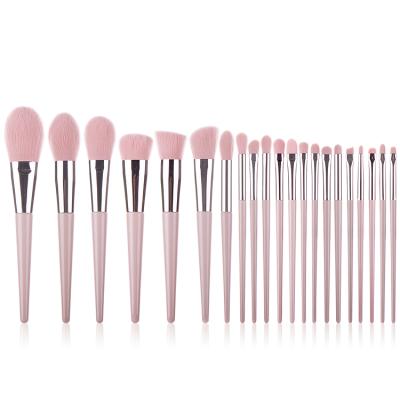 China Angular Blush Now Hot 21 Pcs Pink Beauty Foundation Brush Complete Set Makeup Brush Set for sale