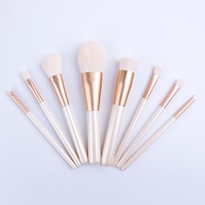 China Angular Blush 2021 New Item Brush 8pcs Handle Brush 8pcs White Color Makeup Brush Set for sale