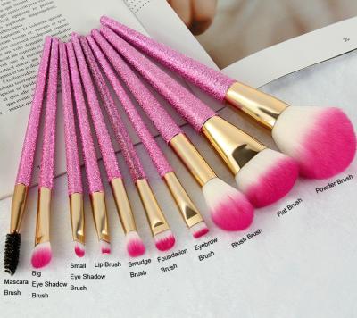 China Angular Blush Hot Selling 10pcs Custom Makeup Brush Powder Base Blush Cosmetic Brush Set Brushes for sale