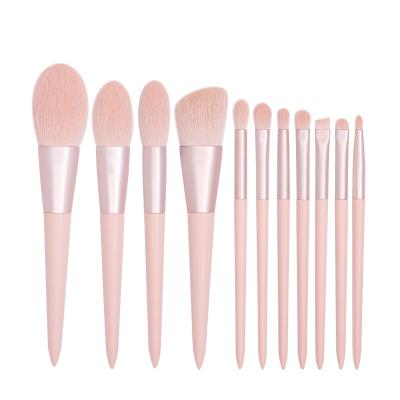 China Angular Blush Private Label LOGO Vegan Cruelty Free Makeup Custom Sweeps Pink Foundation Makeup Brush for sale