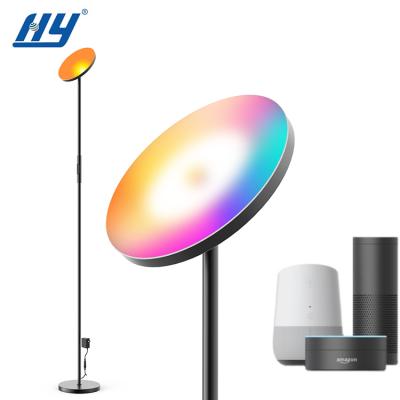 China Various App Suport Dimmable Modern Voice Control Position Timer 24W RGB LED Floor Lamp for sale