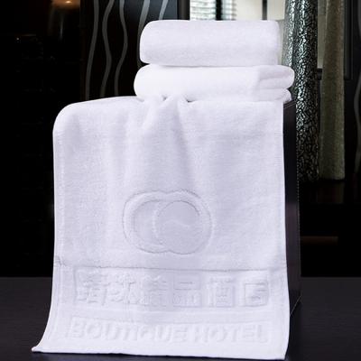 China Guangzhou Hotel Towels Manufacturer Wholesale White Bath Towels Child Safe Hotel With Customize Embossed Logo for sale