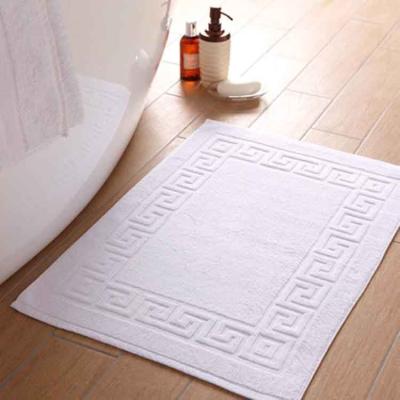 China 100% Non Slip Sustainable Cotton Wholesale White Custom Floor Bathroom Door Mat for sale