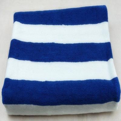 China Hot Blue White Stripe Beach Towels Wholesale Hotel Safe For Sales Kids for sale