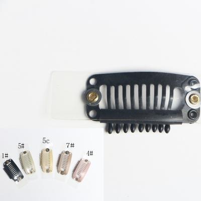 China Making Wig Covers Q-18 Teeth Clips Hair Extension Tools Hair Extension 9 Snap Clip With PU for sale